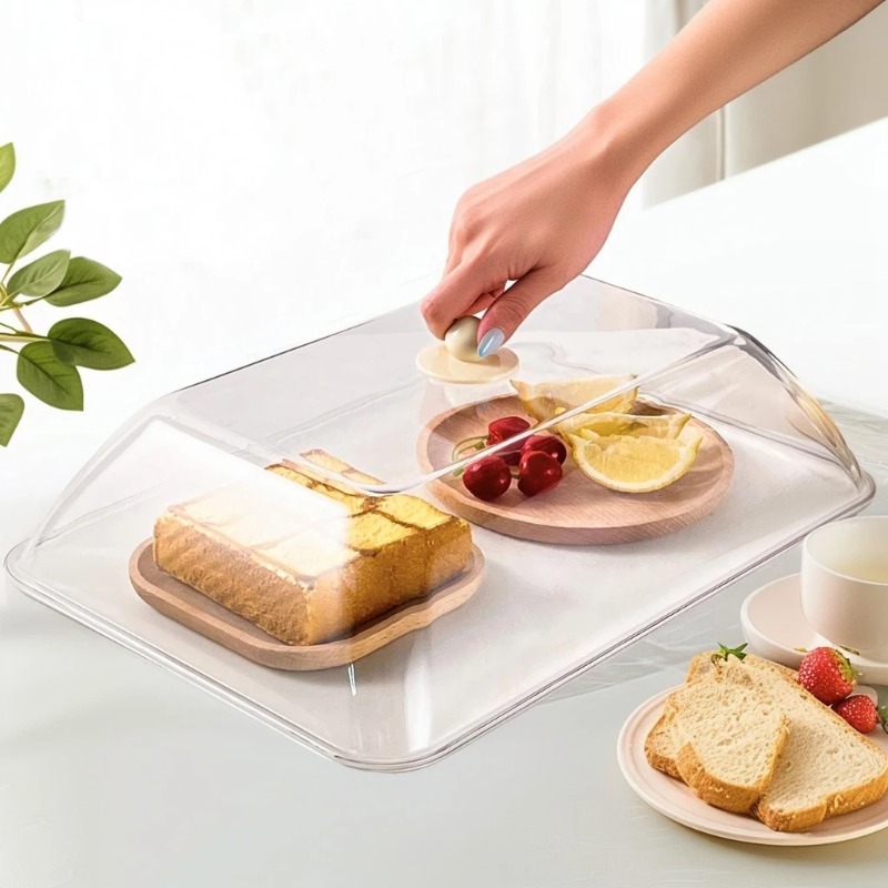 Kitchen Appliances Organizer - WORTHBUY Reusable Plastic Food Cover Clear
