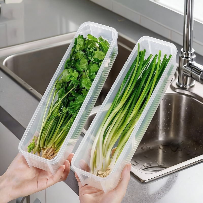 Kitchen Appliances Organizer - 1/2/4Pcs Green Onion Fresh-keeping Storage Box