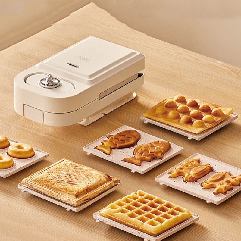 Sandwich Press Grill - 650W Electric Sandwich Machine Waffle Maker