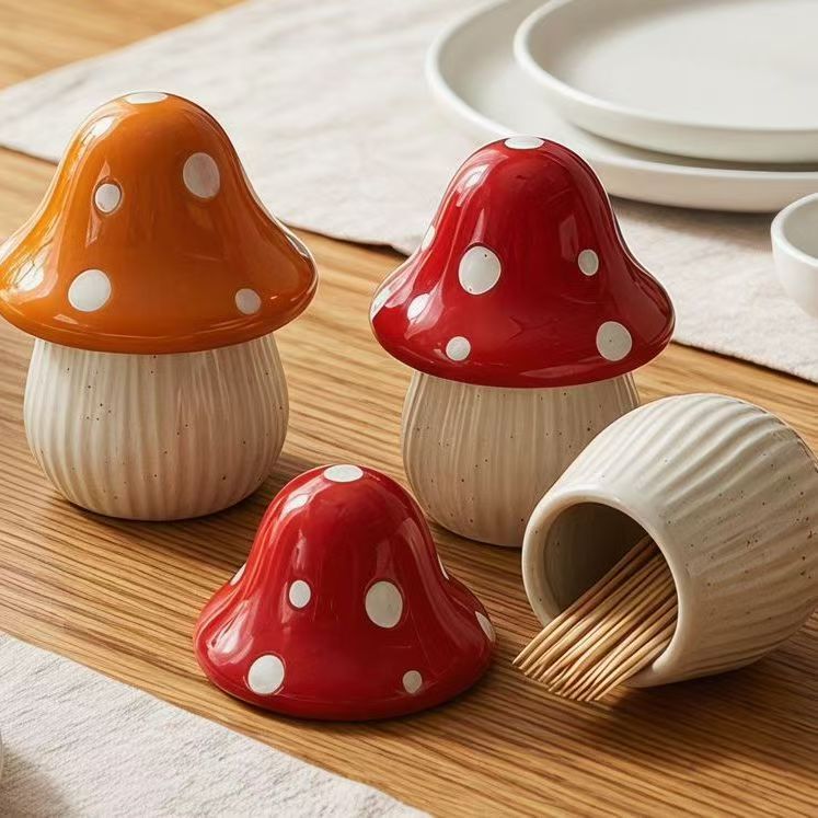 Cartoon Mushroom Ceramic Stora - Kitchen Appliances Organizer review and price