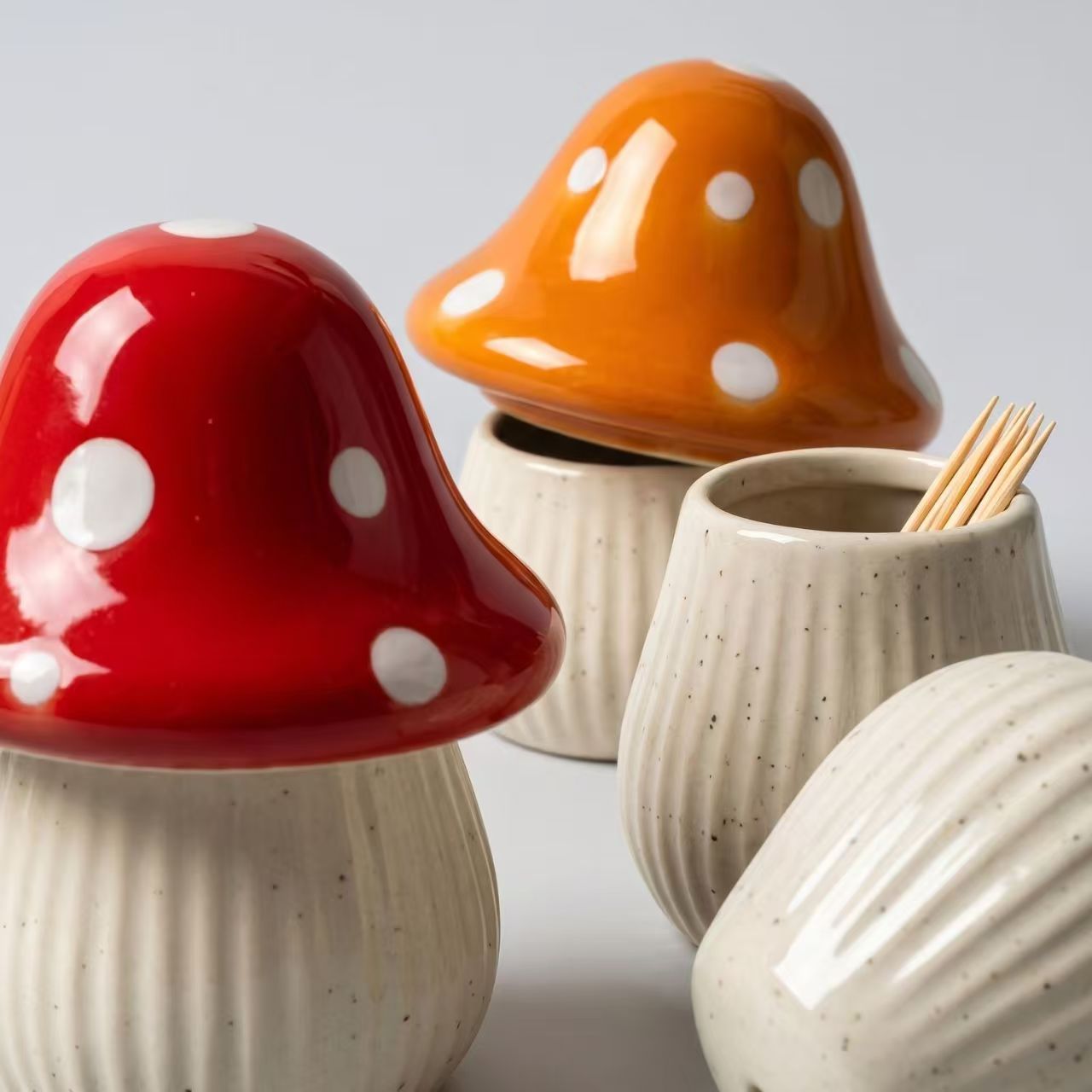 Cartoon Mushroom Ceramic Stora - Kitchen Appliances Organizer review and price