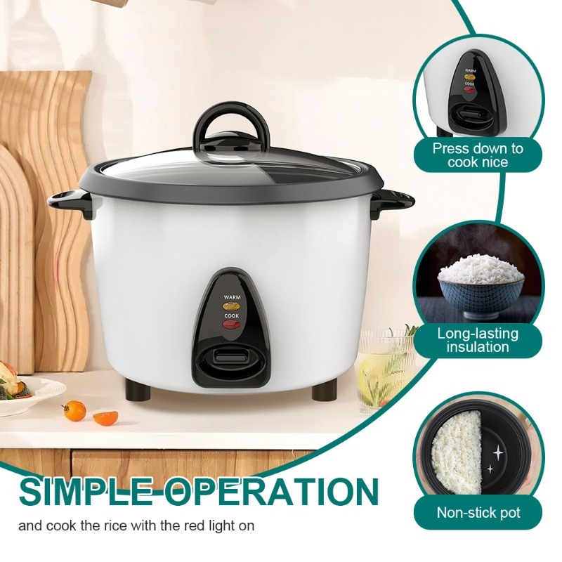 700 Watt White Non-stick Coate - Rice Cooker 10 Cup review and price