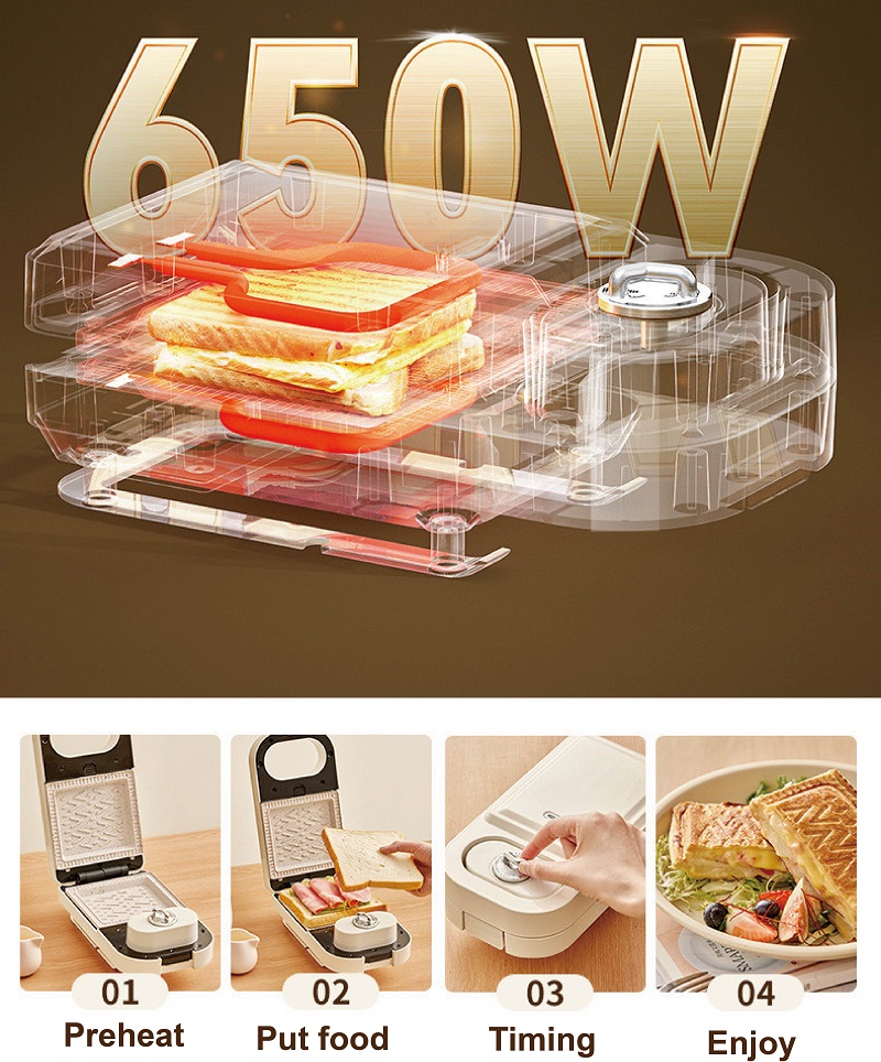 650W Electric Sandwich Machine - Sandwich Press Grill review and price